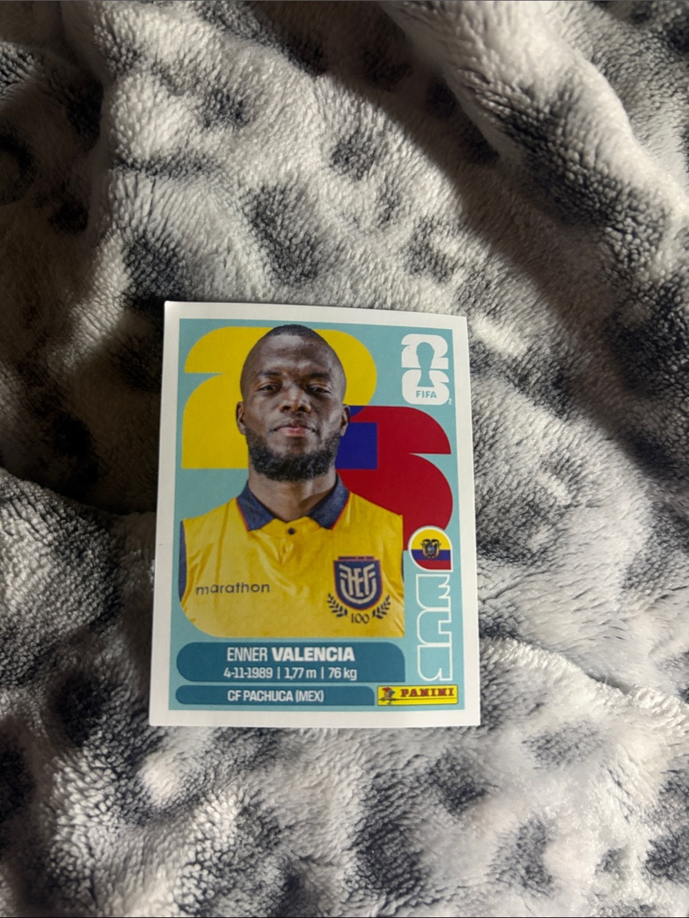 Panini Enner Valencia Sticker - Yellow and Blue Design